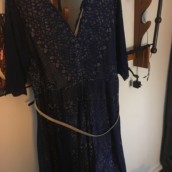 Luxology Navy Lace belted special occasion dress. - Picture 1 of 2